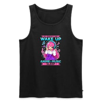 Anime and Music Chibi - Men's Premium Organic Tank Top - black - Front - Michal (187cm)