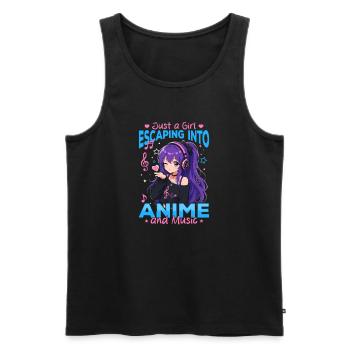 Anime and Music Chibi - Männer Premium Bio Tank Top - Schwarz - Vorne - Michal (187cm)