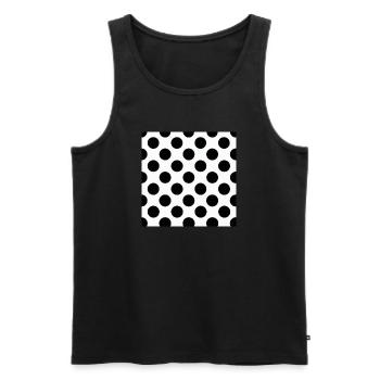 Polka Dot Monochrome Muster - Männer Premium Bio Tank Top - Schwarz - Vorne - Michal (187cm)