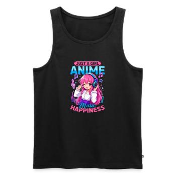Anime and Music Chibi - Men's Premium Organic Tank Top - black - Front - Michal (187cm)
