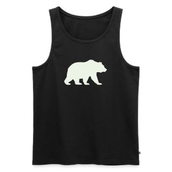 Zartgrüne Bären-Silhouette - Männer Premium Bio Tank Top - Schwarz - Vorne - Michal (187cm)