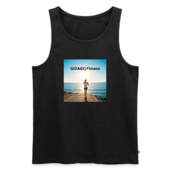 GIDAGI Fitness - Männer Premium Bio Tank Top - Schwarz - Vorne - Michal (187cm)