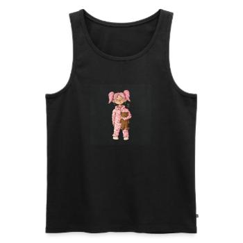Mädchen Rosa Onesie mit Teddy - Männer Premium Bio Tank Top - Schwarz - Vorne - Michal (187cm)