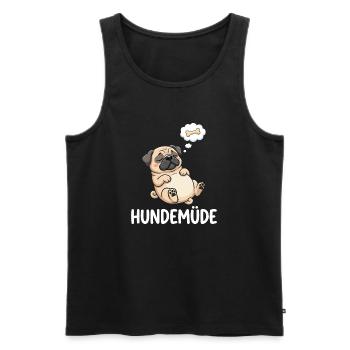 Hundemüde Traum-Pug Knochen - Männer Premium Bio Tank Top - Schwarz - Vorne - Michal (187cm)