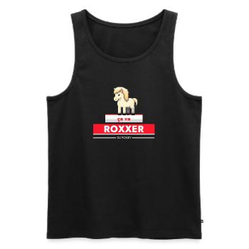 Ça va roxxer du poney - Débardeur bio Premium Homme - noir - Devant - Michal (187cm)