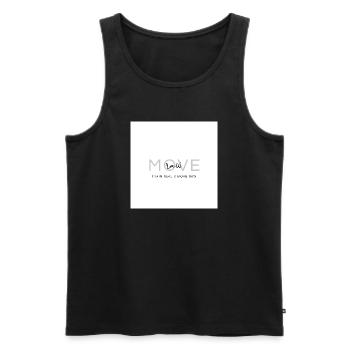 Bouge, vrai entraînement, vrai mouvement - Débardeur bio Premium Homme - noir - Devant - Michal (187cm)