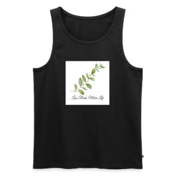 Less Rush More Life Botanical Design - Männer Premium Bio Tank Top - Schwarz - Vorne - Michal (187cm)