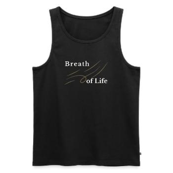Breath of Life Christian Design – Gen 2:7 - Men's Premium Organic Tank Top - black - Front - Michal (187cm)