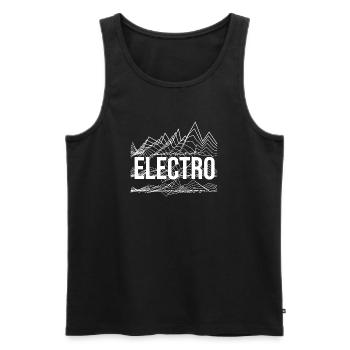 Elektrowellen-Design - Männer Premium Bio Tank Top - Schwarz - Vorne - Michal (187cm)