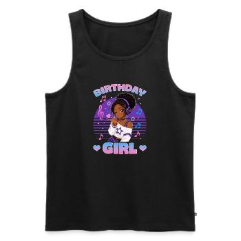 Anime and Music Birthday Chibi Black Girl - Men's Premium Organic Tank Top - black - Front - Michal (187cm)