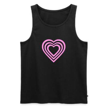 Heart - Men's Premium Organic Tank Top - black - Front - Michal (187cm)
