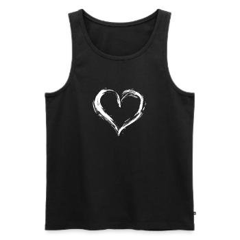 Herz - Männer Premium Bio Tank Top - Schwarz - Vorne - Michal (187cm)