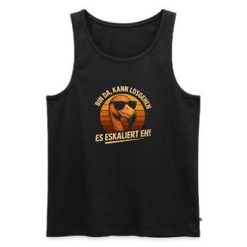 Kann Losgehen Es Eskaliert Eh Flamingo Party - Männer Premium Bio Tank Top - Schwarz - Vorne - Michal (187cm)