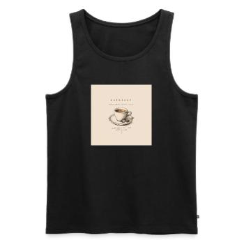 Life Begins After Espresso | Vintage Coffee Lover  - Männer Premium Bio Tank Top - Schwarz - Vorne - Michal (187cm)