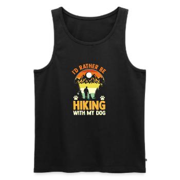 Hiking Mountain Trail Backpacking Outdoors Poaching - Men's Premium Organic Tank Top - black - Front - Michal (187cm)