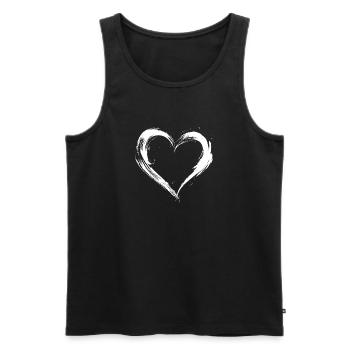 Heart - Men's Premium Organic Tank Top - black - Front - Michal (187cm)