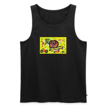 Prähistorischer Verkehrsstau - Männer Premium Bio Tank Top - Schwarz - Vorne - Michal (187cm)