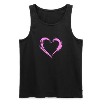 Herz - Männer Premium Bio Tank Top - Schwarz - Vorne - Michal (187cm)