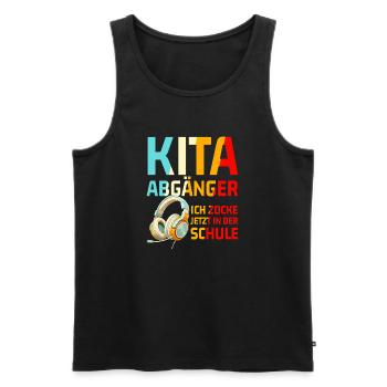 Schulanfang 2026 Einschulung Junge Mädchen Kita - Männer Premium Bio Tank Top - Schwarz - Vorne - Michal (187cm)