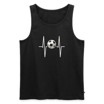 Fußball-Herzfrequenz-EKG Herzfrequenzmonitor Fußballfan - Männer Premium Bio Tank Top - Schwarz - Vorne - Michal (187cm)