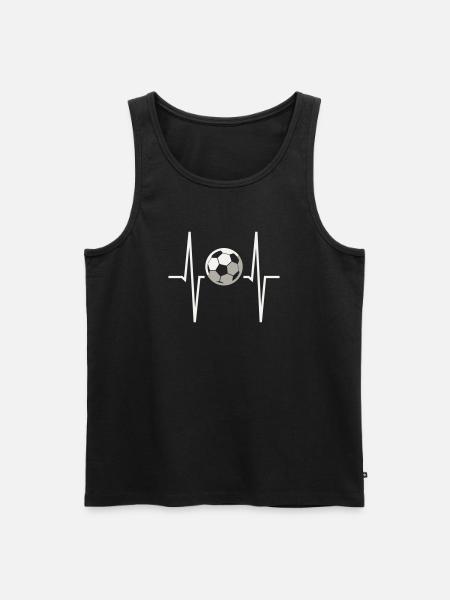 Fußball-Herzfrequenz-EKG Herzfrequenzmonitor Fußballfan - Männer Premium Bio Tank Top - Schwarz