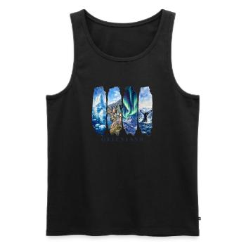 Voyage de vacances au Groenland – Nature et culture arctiques - Débardeur bio Premium Homme - noir - Devant - Michal (187cm)