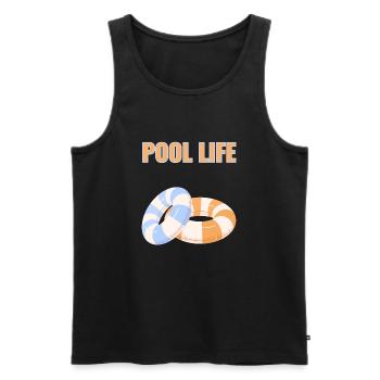 Pool Life – Sommer am Lieblingspool - Männer Premium Bio Tank Top - Schwarz - Vorne - Michal (187cm)