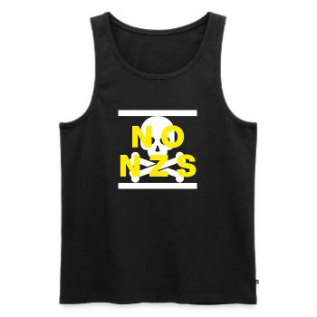 NO NZS, NEVER AGAIN, ANTI-FASCISM, NO AFD YELLOW - Men's Premium Organic Tank Top - black - Front - Michal (187cm)