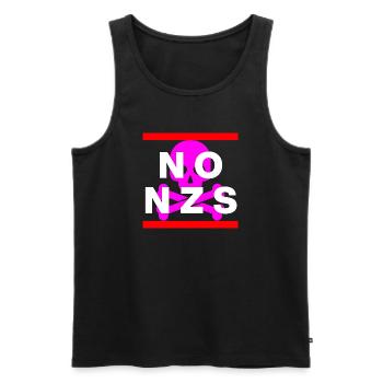 NO NZS, NEVER AGAIN, ANTI-FASCISM, NO AFD PINK - Men's Premium Organic Tank Top - black - Front - Michal (187cm)