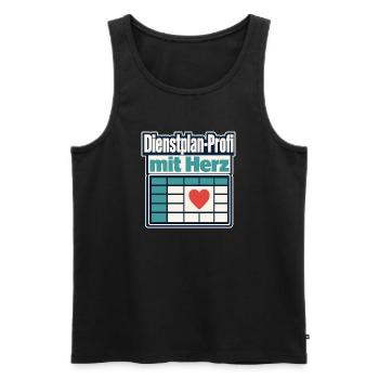 Altenpfleger Dienstplan-Profi mit Herz Geschenk Id - Men's Premium Organic Tank Top - black - Front - Michal (187cm)