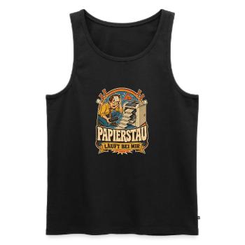 Papierstau – läuft bei mir (lustig Büro) - Männer Premium Bio Tank Top - Schwarz - Vorne - Michal (187cm)