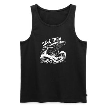 Conception de baleine - Débardeur bio Premium Homme - noir - Devant - Michal (187cm)