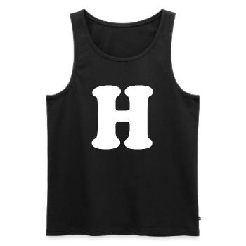 Imprimé grand style H | Lettre H | H Logo - Débardeur bio Premium Homme - noir - Devant - Michal (187cm)