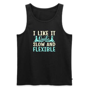 Yoga Like It Slow & Flexible Funny Yoga - Men's Premium Organic Tank Top - black - Front - Michal (187cm)
