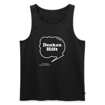 Denken Hilft Lustiger Sarkasmus - Männer Premium Bio Tank Top - Schwarz - Vorne - Michal (187cm)