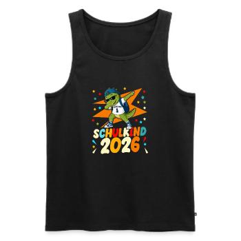 Schulanfang 2026 Einschulung Junge Mädchen Kita - Männer Premium Bio Tank Top - Schwarz - Vorne - Michal (187cm)
