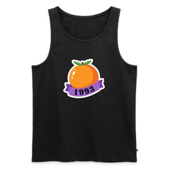 Orange with ribbon 1993 - Men's Premium Organic Tank Top - black - Front - Michal (187cm)