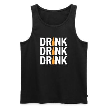 BOISSER, BUVER, BOIRE Motif de fête drôle Pour - Débardeur bio Premium Homme - noir - Devant - Michal (187cm)