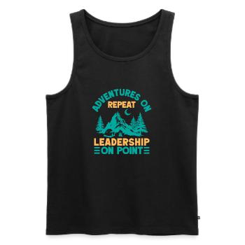 Aventures des leaders des Girl Scouts sur Leadership Scout - Débardeur bio Premium Homme - noir - Devant - Michal (187cm)