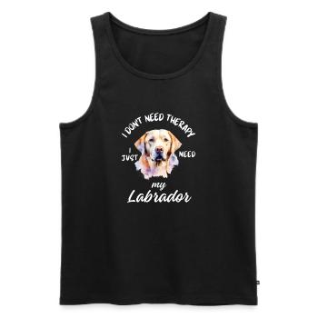Art de thérapie du Labrador - Débardeur bio Premium Homme - noir - Devant - Michal (187cm)
