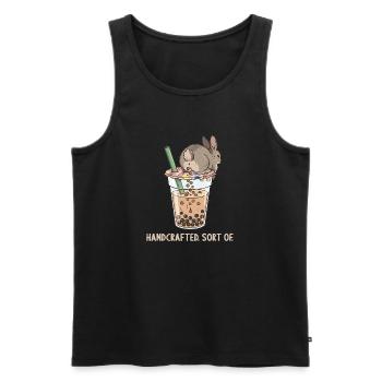 Bubble Tea Boba Drôle de Lapin mignon - Débardeur bio Premium Homme - noir - Devant - Michal (187cm)