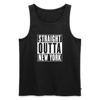 Direkt aus Brooklyn (veränderliche Farbe) - Männer Premium Bio Tank Top - Schwarz - Vorne - Michal (187cm)