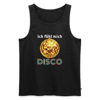 Ich fühl mich Disco Retro 70s Spruch - Männer Premium Bio Tank Top - Schwarz - Vorne - Michal (187cm)
