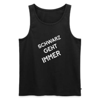 Die Farbe Schwarz geht immer lustige Farben Spruch - Männer Premium Bio Tank Top - Schwarz - Vorne - Michal (187cm)