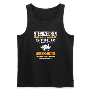 Sternzeichen Stier Ascendent Perfekt - Männer Premium Bio Tank Top - Schwarz - Vorne - Michal (187cm)