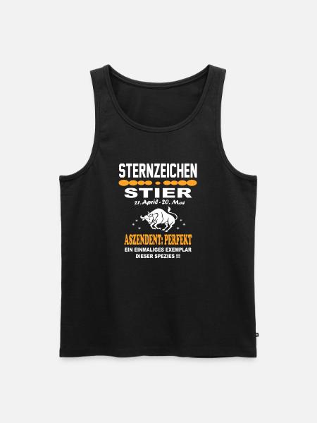 Sternzeichen Stier Ascendent Perfekt - Männer Premium Bio Tank Top - Schwarz