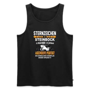 Steinbock Sternzeichen Horoskop - Männer Premium Bio Tank Top - Schwarz - Vorne - Michal (187cm)