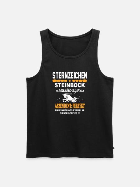 Steinbock Sternzeichen Horoskop - Männer Premium Bio Tank Top - Schwarz