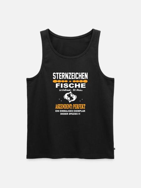 Sternzeichen Fische – Aszendent Perfekt - Männer Premium Bio Tank Top - Schwarz