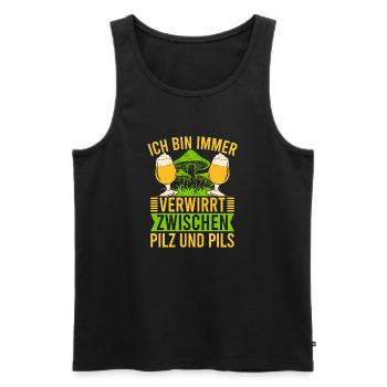 Pilzsuche Es Pilzt Wieder Pilz-Sammler - Männer Premium Bio Tank Top - Schwarz - Vorne - Michal (187cm)